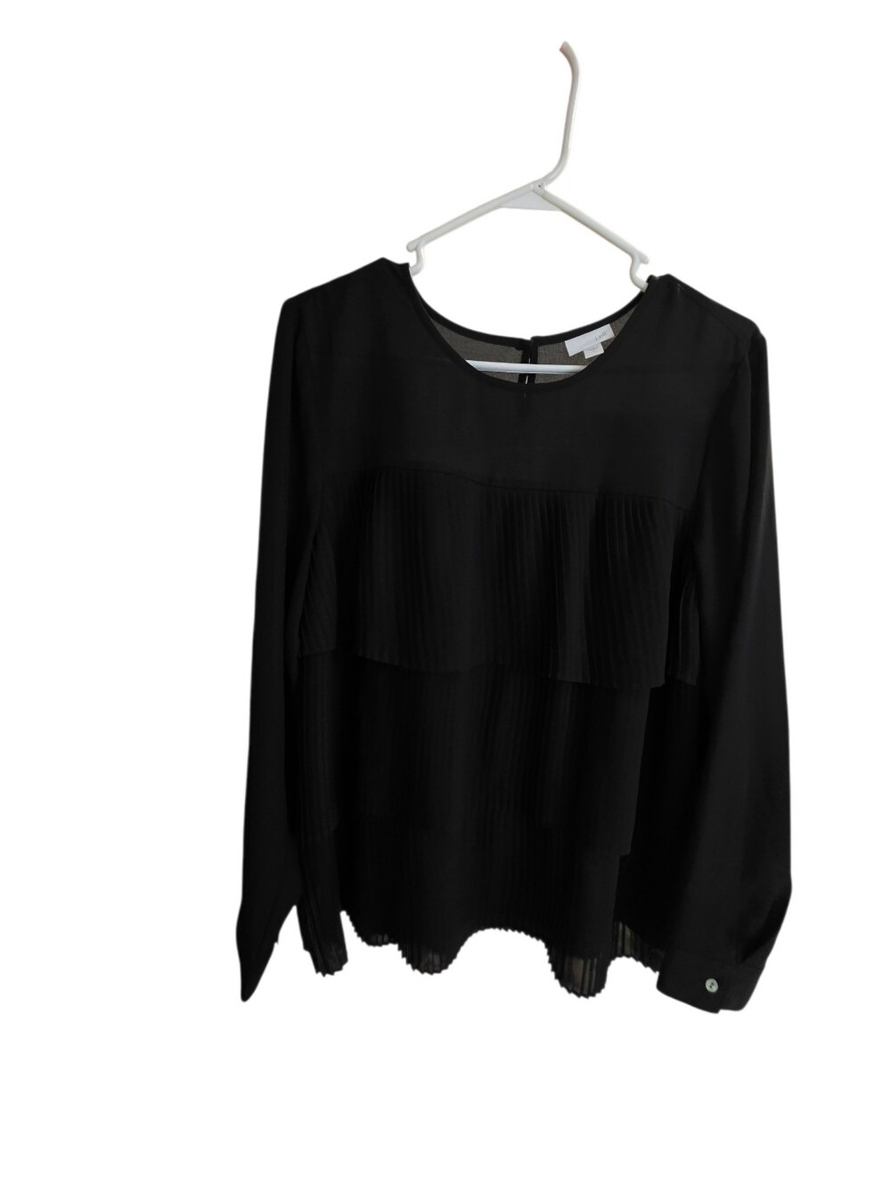J. Jill Black Layered Pleated Blouse - Picture 4 of 5